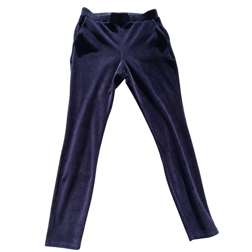 Lands' End Sport Knit High Rise Navy Corduroy Leggings